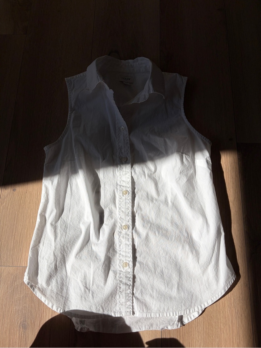 J. Crew White Sleeveless Button-Down Shirt - Women